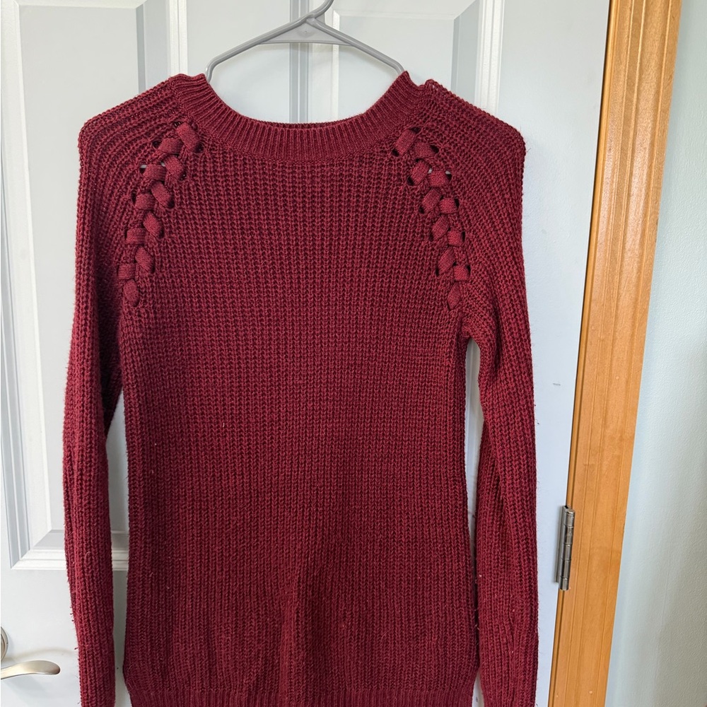 SO Women's Deep Red Knit Sweater